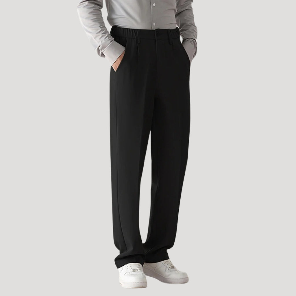 Men’s Smart Casual Trousers – Tailored Fit with Elastic Waist