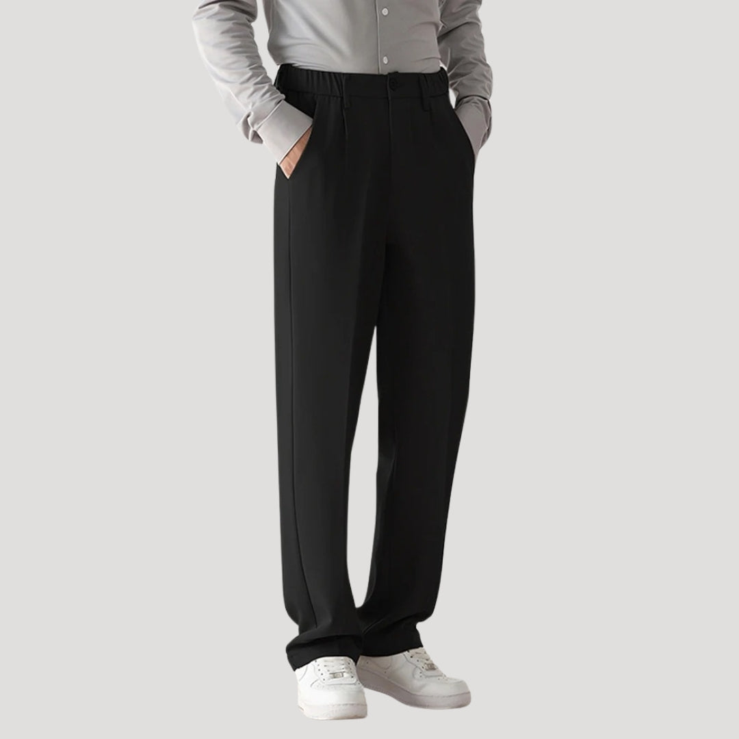 Men’s Smart Casual Trousers – Tailored Fit with Elastic Waist