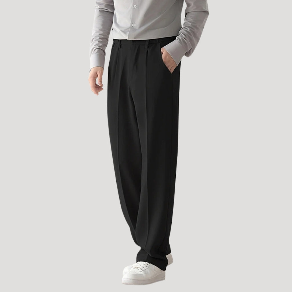 Men’s Smart Casual Trousers – Tailored Fit with Elastic Waist