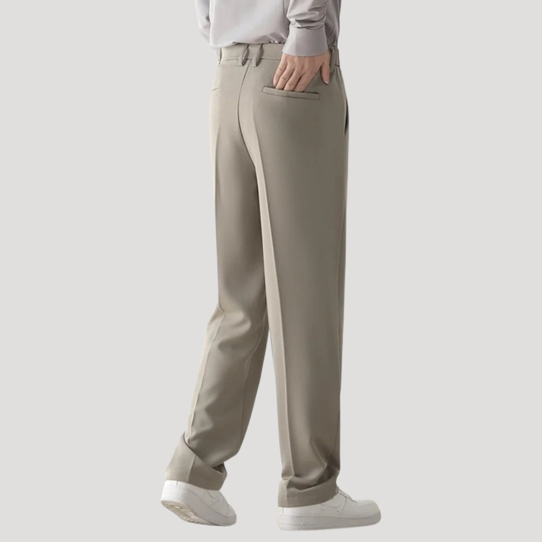 Men’s Smart Casual Trousers – Tailored Fit with Elastic Waist