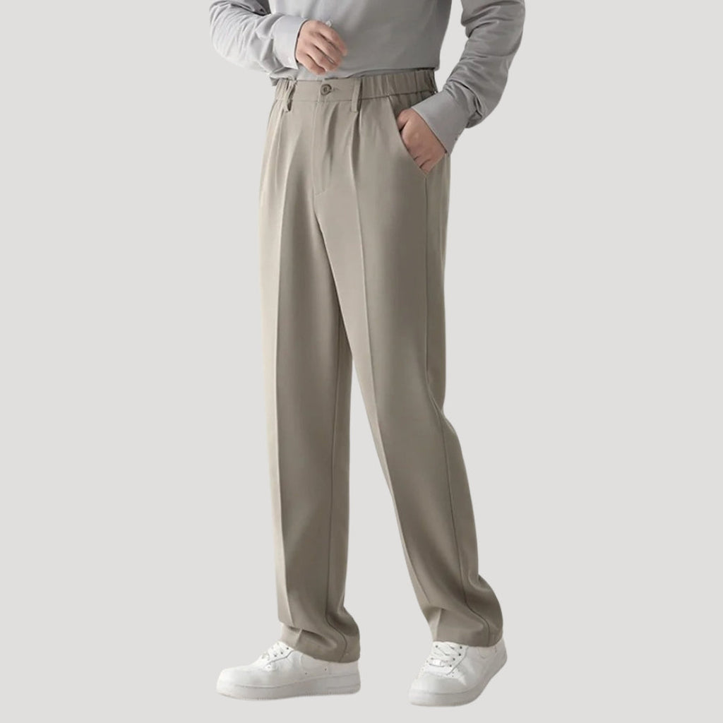 Men’s Smart Casual Trousers – Tailored Fit with Elastic Waist