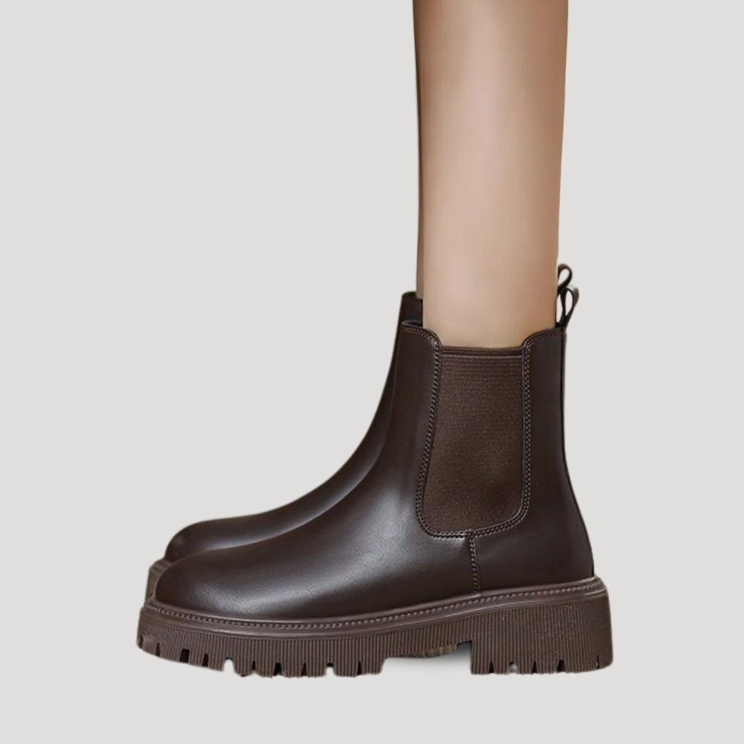 Women’s Black Chelsea Boots – Chunky Sole Leather Ankle Boots