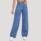 Women’s Wide Leg High Waist Jeans – Vintage Blue Denim