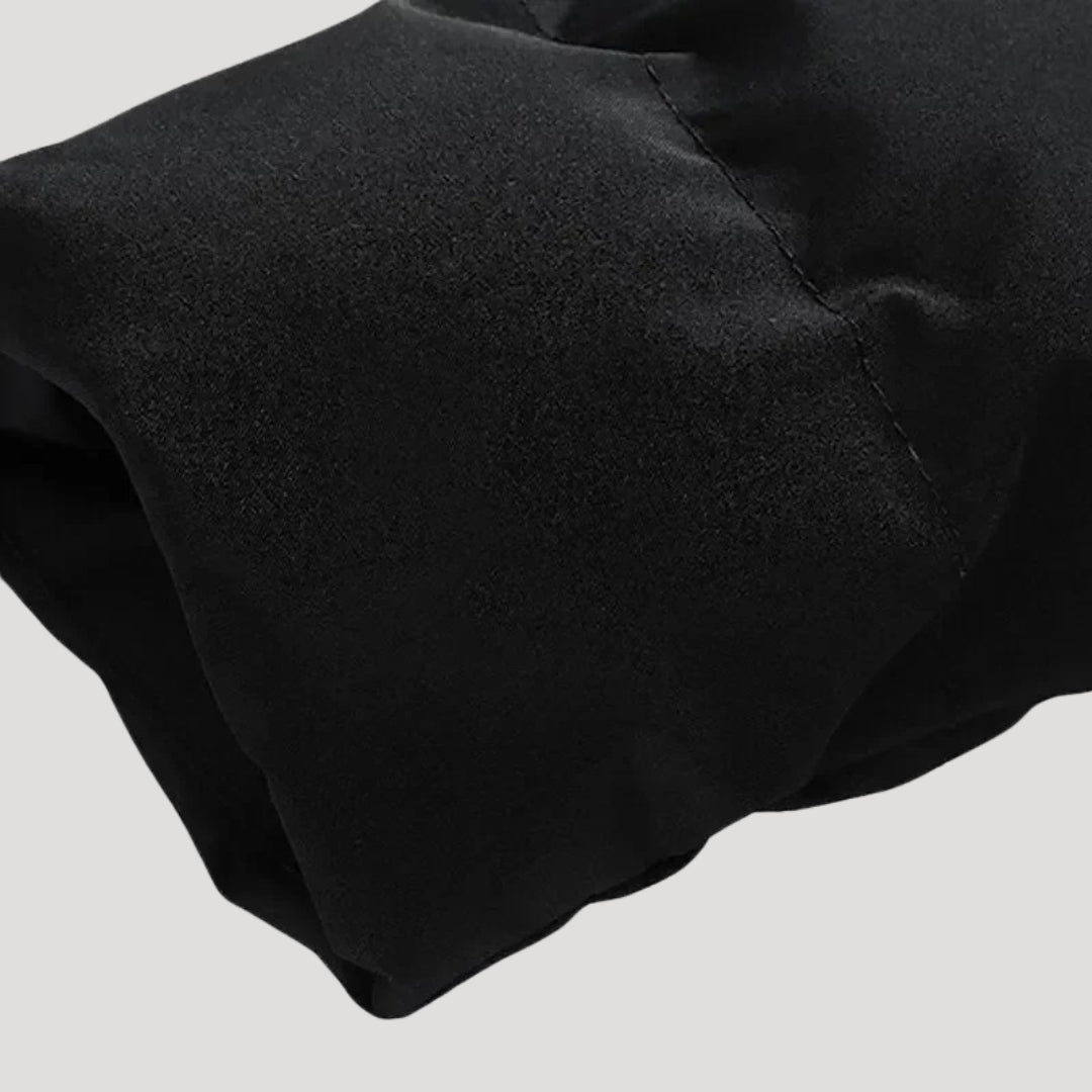 Men’s Black Puffer Jacket with Hood – Warm Winter Coat