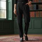 Men’s Smart Casual Trousers – Tailored Fit with Elastic Waist