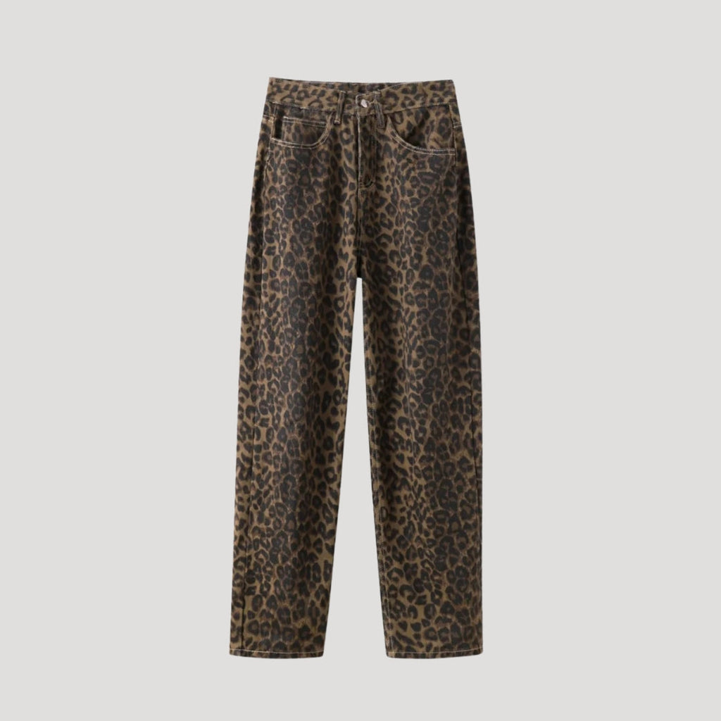 Women’s Leopard Print Jeans – Bold Straight Leg Denim