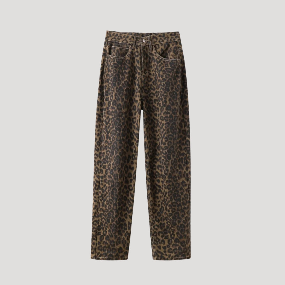 Women’s Leopard Print Jeans – Bold Straight Leg Denim