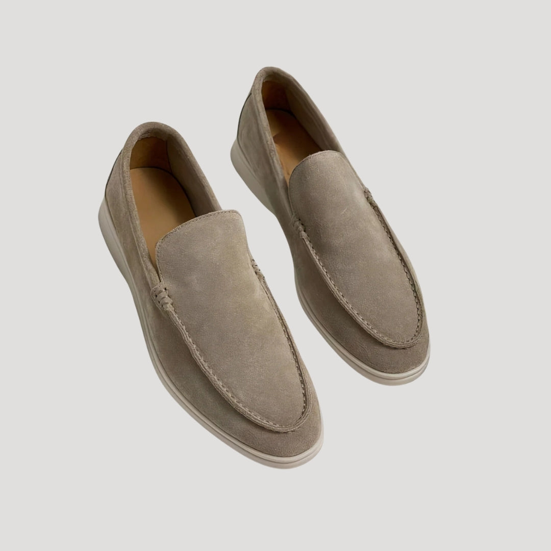 Men’s Taupe Suede Loafers – Classic Slip-On Casual Shoes