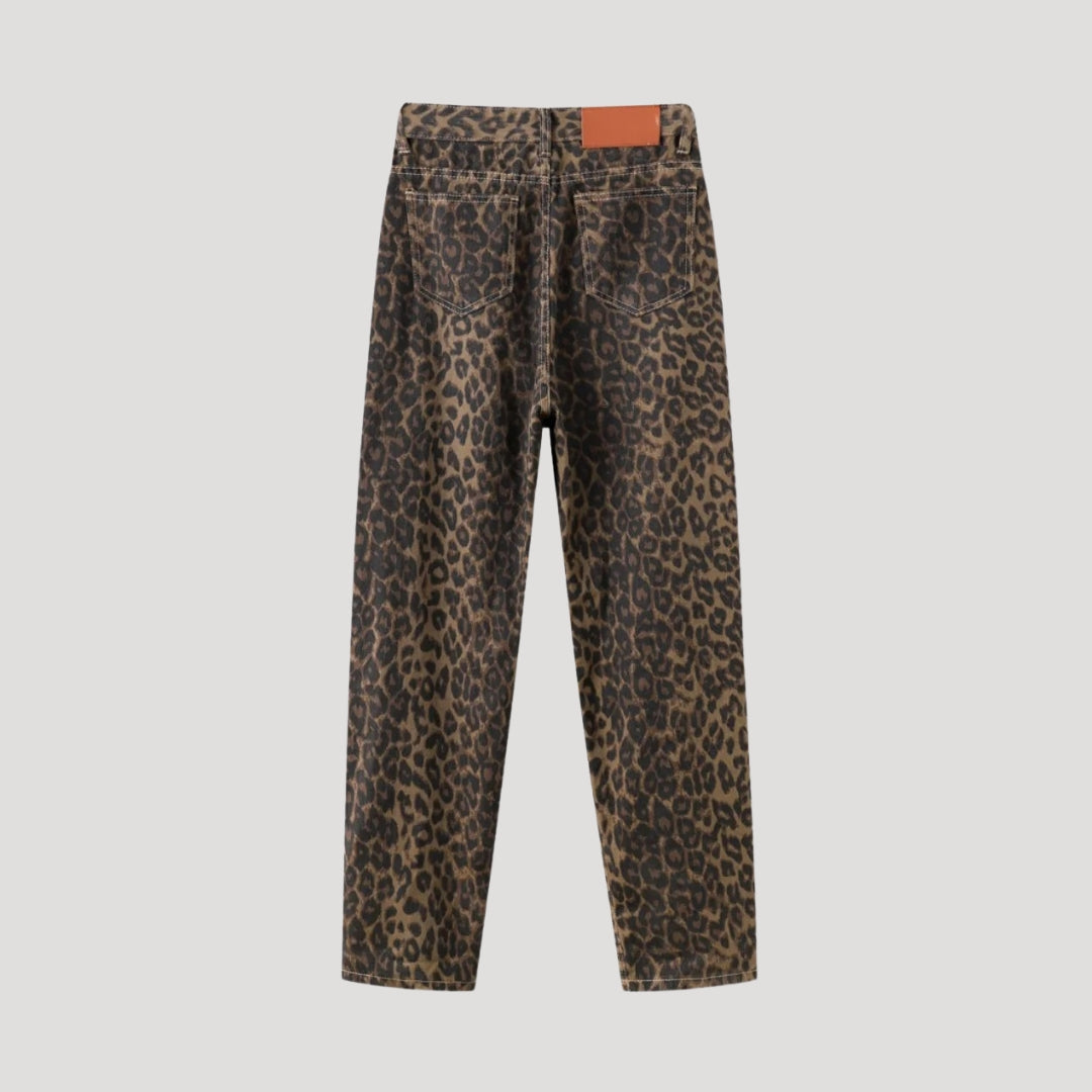 Women’s Leopard Print Jeans – Bold Straight Leg Denim