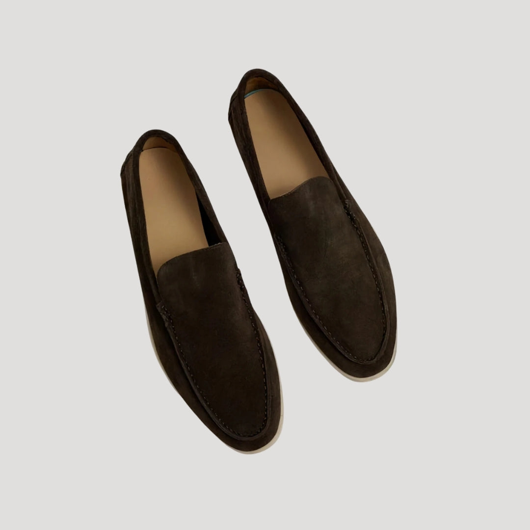 Men’s Taupe Suede Loafers – Classic Slip-On Casual Shoes