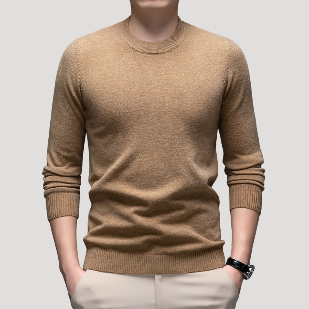 Men’s Brown Crew Neck Jumper – Classic Knit Sweater