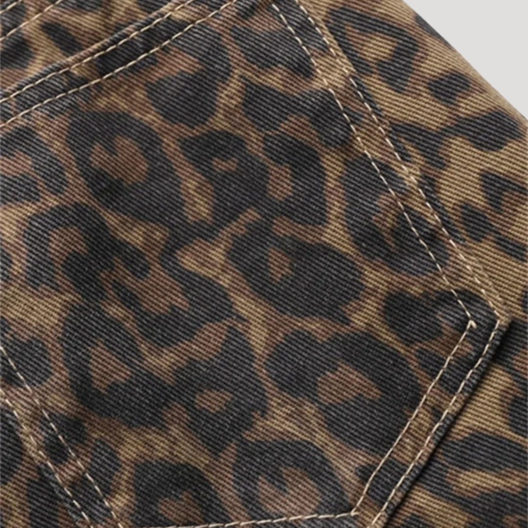 Women’s Leopard Print Jeans – Bold Straight Leg Denim